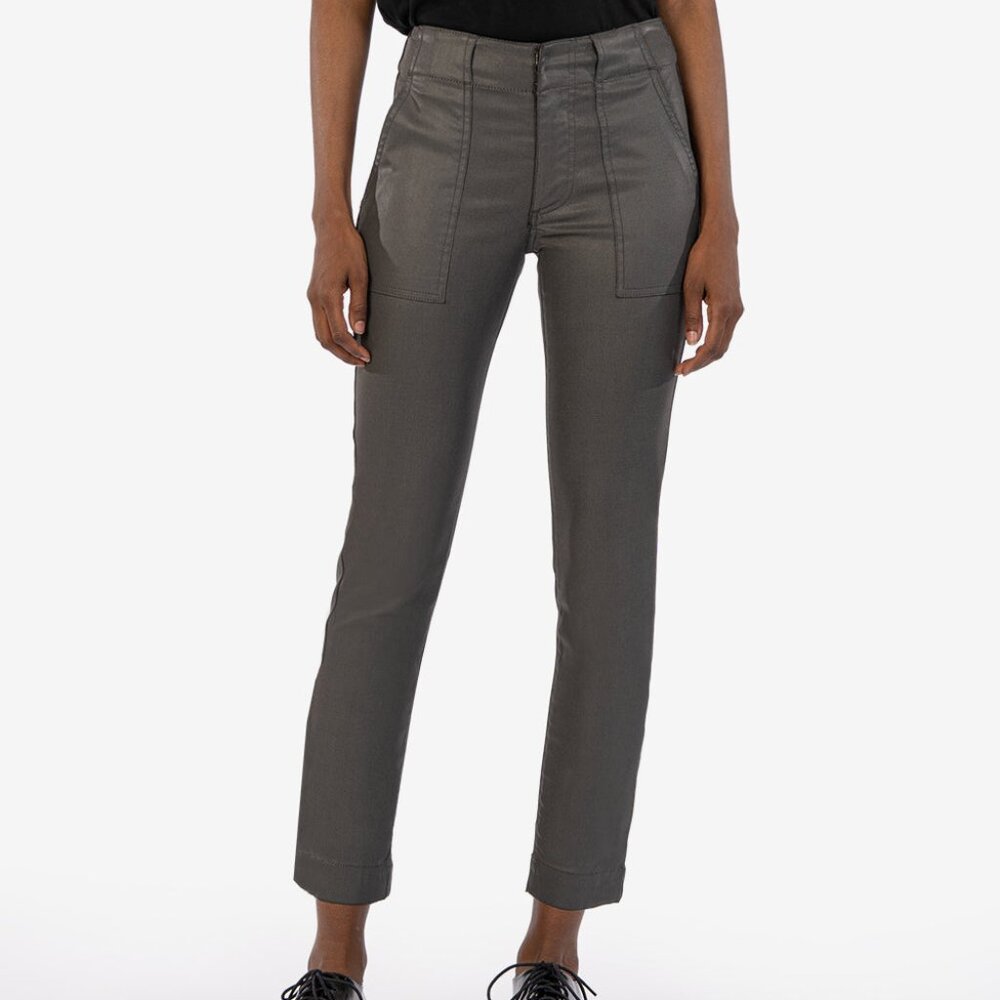Kut From The Kloth Reese Coated Mid Rise Ankle Straight Leg Jeans Size 14